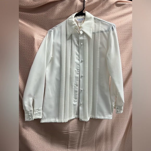 60's Ruffle Front Ladies Blouse by Lady Manhatten